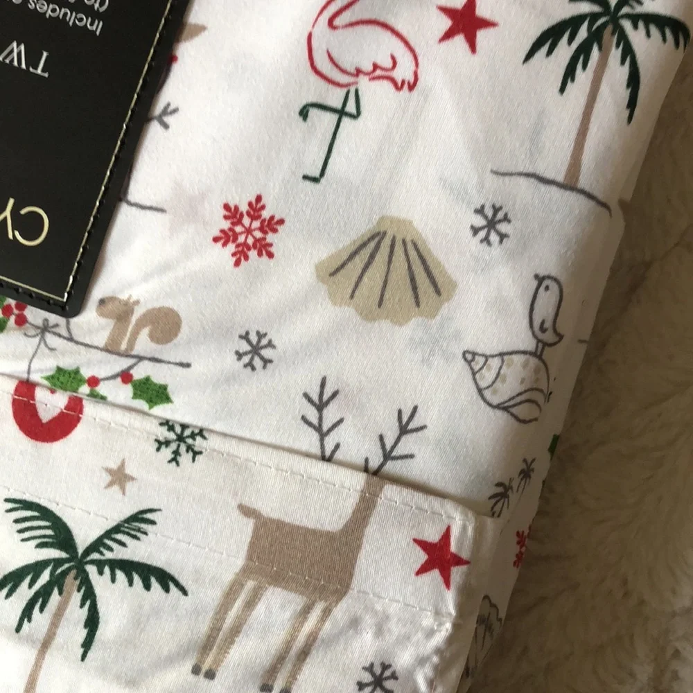 Cynthia Rowley Christmas BEACH Sheet Set - TWIN